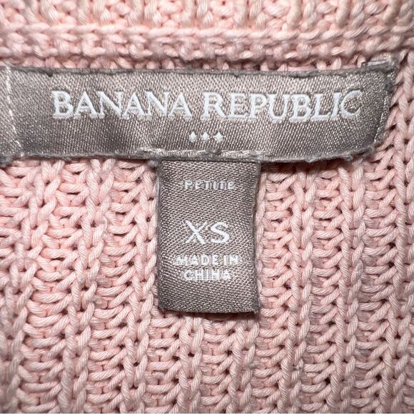 Banana Republic Factory Women's 100% Cotton Fisherman Knit Sweater is Pink-Sz-XS - Picture 9 of 10